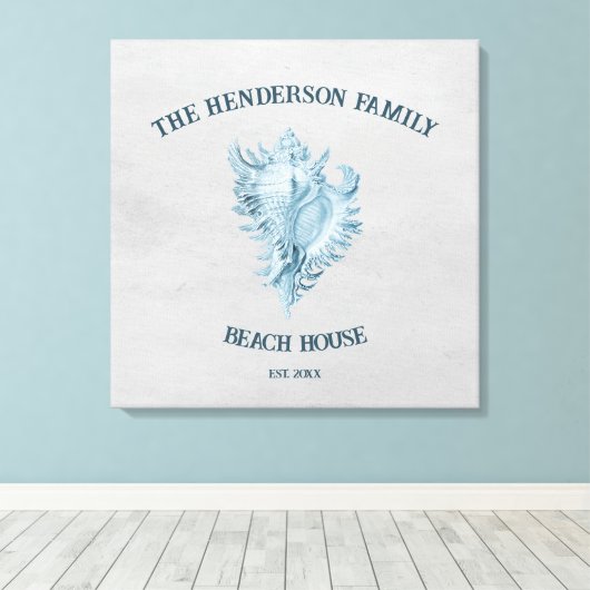 ブルーコンチシェル キャンバスプリント (インサイチュ (ウッドフロア))