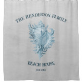 ブルーコンチシェル シャワーカーテン (正面)