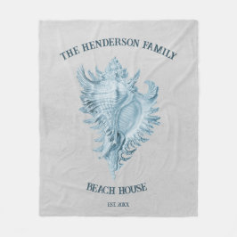 ブルーコンチシェル フリースブランケット