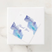 ブルーコンテンポラリーの結婚感謝メッセージカード フェイバータグ (インサイチュ)
