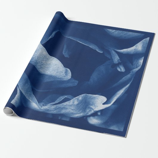 ブルーコンテンポラリーフローラシアノタイプ撮影 ラッピングペーパー (アンロールド)