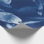 ブルーコンテンポラリーフローラシアノタイプ撮影 ラッピングペーパー (角)