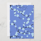 ブルーコンテンポラリーフローラ結婚クリスチャン 招待状 (裏面)