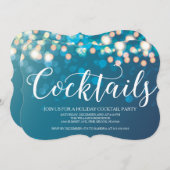 ブルーコンテンポラリー《写真》ぼけ味カクテルパーティー 招待状 (正面/裏面)