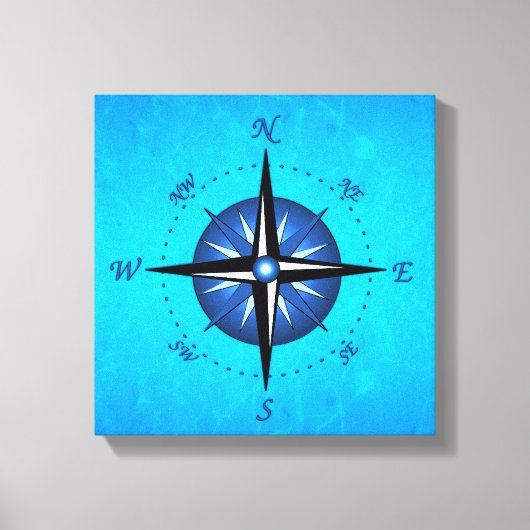 ブルーコンパスバラ キャンバスプリント (正面)