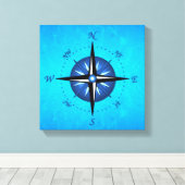 ブルーコンパスバラ キャンバスプリント (インサイチュ (ウッドフロア))