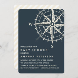 ブルーコンパス | 海洋 ベビーシャワー 招待状