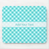 ブルーコンビネーションクラシックチェッカーボードバイサユラー マウスパッド (正面)