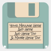 ブルーコンピュータ旧学校フロッピーディスクステッカー スクエアシール (正面)