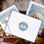 ブルーコージープライド雪の冬のカントリークリスマス ラウンドシール