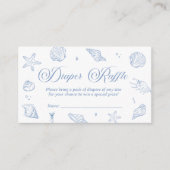 ブルーコースタルベビーシャワーおむつラッフルチケット エンクロージャーカード (正面)