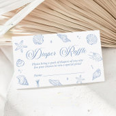 ブルーコースタルベビーシャワーおむつラッフルチケット エンクロージャーカード