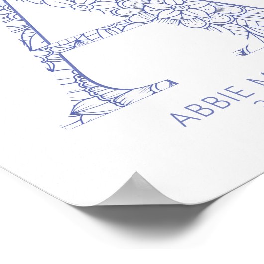 ブルーコースタルマンダラレターAウォールアート子供へ ポスター (角)