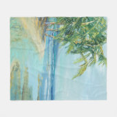 ブルーコースタルラグーン フリースブランケット (正面(横))