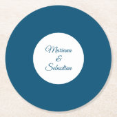 ブルーコースターエレガントズシンプルコスター素朴 ラウンドペーパーコースター (正面)