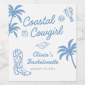 ブルーコーストカウガールバチェロレッテパーティー ワインラベル (シングルラベル)