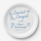 ブルーコーストカウガール独身パーティー ペーパープレート (正面)