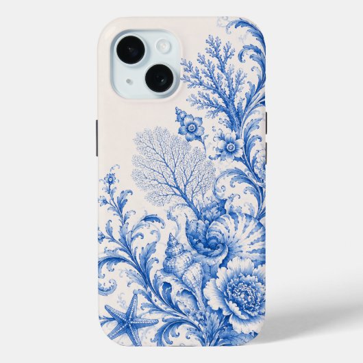 ブルーコーストシーシェルフラワーPhoneケース Case-Mate iPhoneケース (裏面)