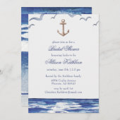 ブルーコーストシー航海のブライダルシャワーへの招待 招待状 (正面/裏面)