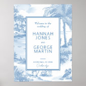 ブルーコーストトイル結婚の歓迎披露宴標識 ポスター (正面)