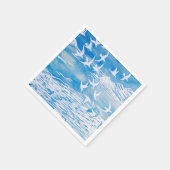 ブルーコーストバモダンリズウォーターカラーアート スタンダードカクテルナプキン (角)