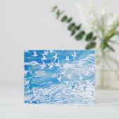 ブルーコーストバモダンリズウォーターカラーアート ポストカード (スタンド正面)