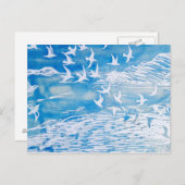 ブルーコーストバモダンリズウォーターカラーアート ポストカード (正面/裏面)