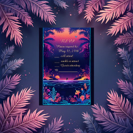 ブルーコーストビブェ ウェディングRSVPカード 出欠カード