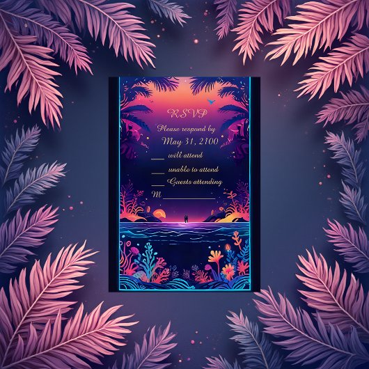 ブルーコーストビブェ ウェディングRSVPカード 出欠カード