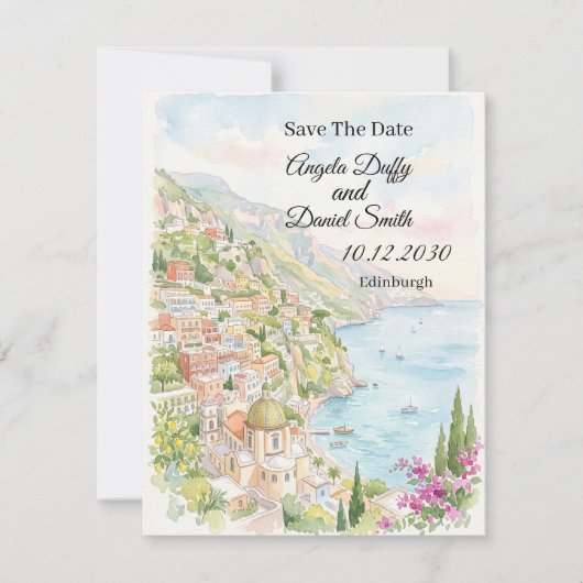 ブルーコーストフラワーのSave the Dateカード セーブザデート (正面)