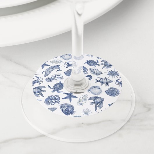 ブルーコースト結婚ラル ワイングラスタグ (クローズアップ)