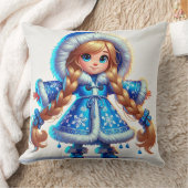ブルーコートで愛らしい雪姫 クッション (ブランケット)