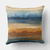 ブルーコーヒーとクリーム抽象芸術 クッション (裏面)