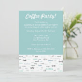 ブルーコーヒーをテーマにした誕生日パーティーの招待状 招待状 (スタンド正面)