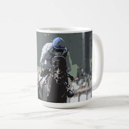 ブルーコーヒーマグの騎手と競走馬 コーヒーマグカップ (正面右)