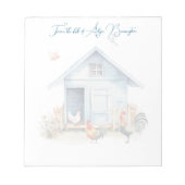 ブルーコープ鶏小屋のパーソナライズ ノートパッド (正面)