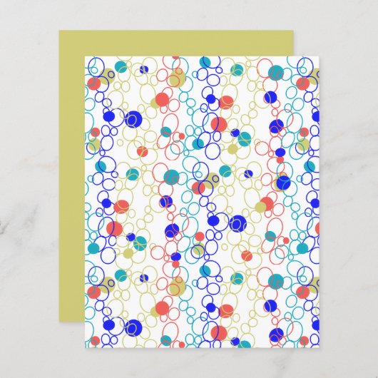 ブルーコーラルアクアサークル楕円スクラップブック紙 (正面/裏面)