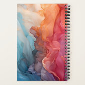 ブルーコーラルアルコールインクスワールパーソナライズされた名 ノートブック (裏面)