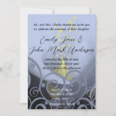 ブルーコーラルカラリリーフローラ結婚式招待状 招待状 (正面)