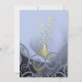 ブルーコーラルカラリリーフローラ結婚式招待状 招待状 (裏面)