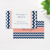 ブルーコーラルシェブロン結婚式の引き出物ラベル (デスク)