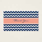 ブルーコーラルシェブロン結婚式の引き出物ラベル (裏面)