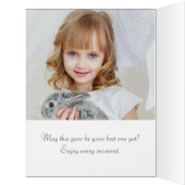 ブルーコーラルシックウォーターカラーフローラハッピーバースデー (内側(左))