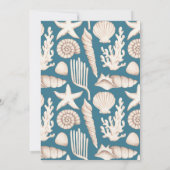 ブルーコーラルシーシェル海ビーチ結婚式 招待状 (裏面)