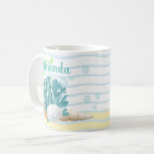 ブルーコーラルシーシェル&ブルーパール コーヒーマグカップ (正面左)