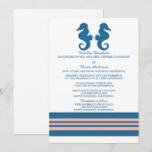 ブルーコーラルシー航海のホースウェディング招待 招待状 (正面/裏面)