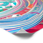 ブルーコーラルビーチィ抽象芸術アート ポスター (角)