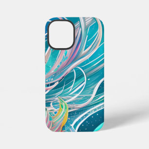 ブルーコーラルビーチィ抽象芸術アート iPhone 12 MINIケース