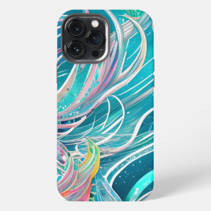 ブルーコーラルビーチィ抽象芸術アート iPhone 13 PRO MAXケース
