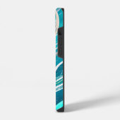 ブルーコーラルビーチィ抽象芸術アート iPhoneケース (左側面)